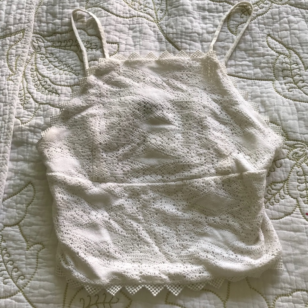 Topshop white eyelit top